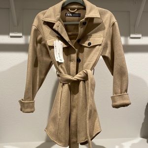 NWT Zara Shirt Jacket with Belt
